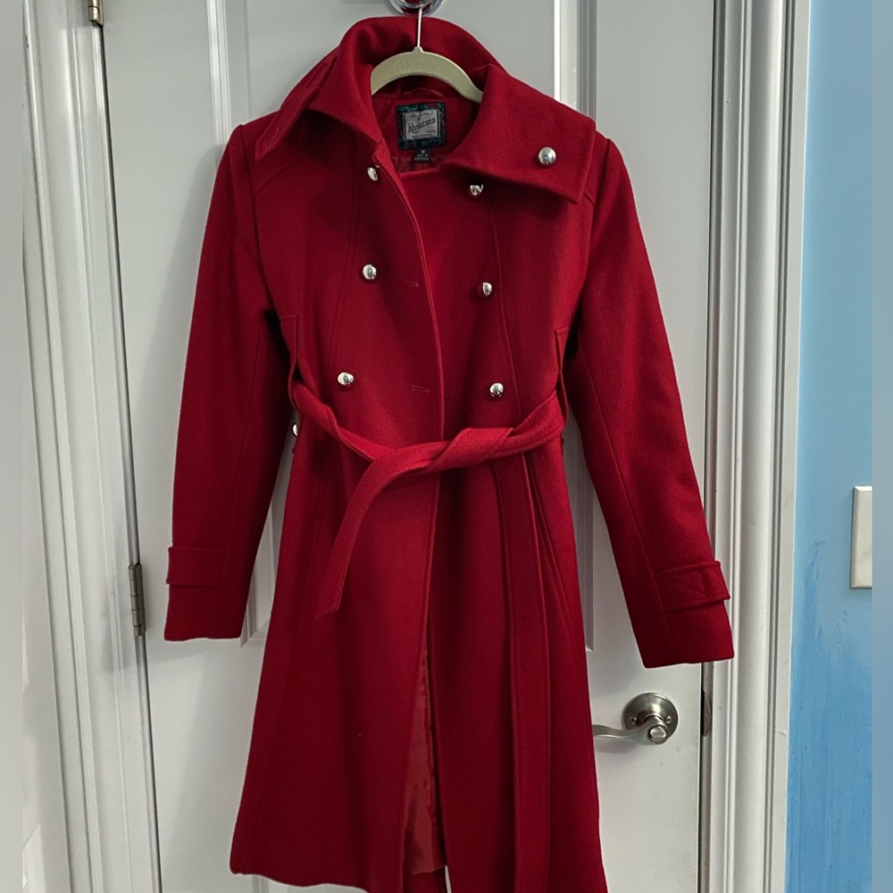 Rothschild Red Wool Trench Coat Size 16 Childrens